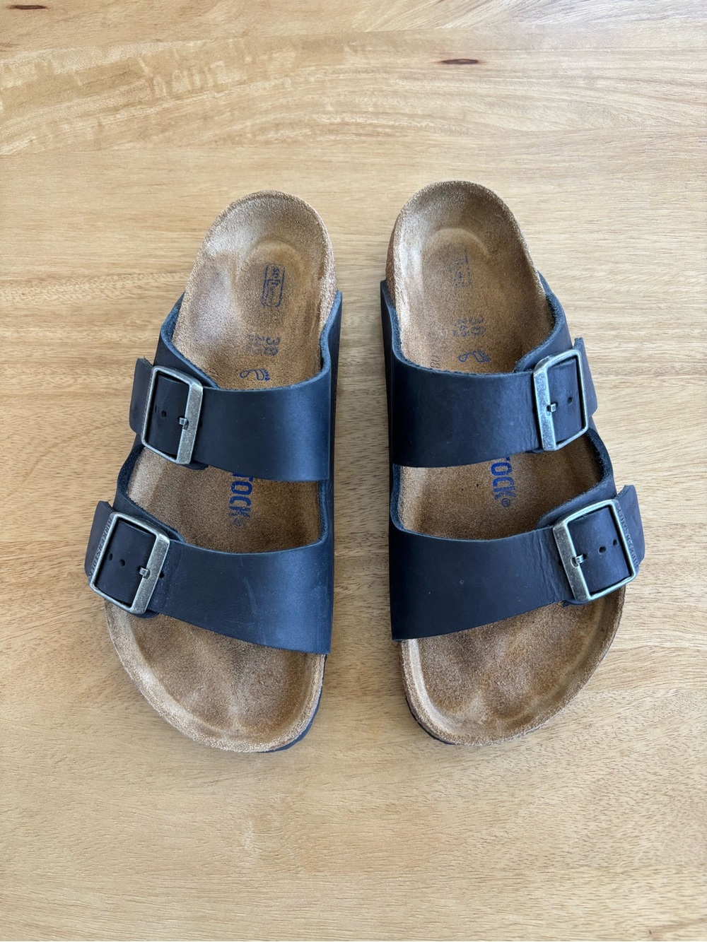 Birkenstock Arizona Sandals Black Oiled Leather 38